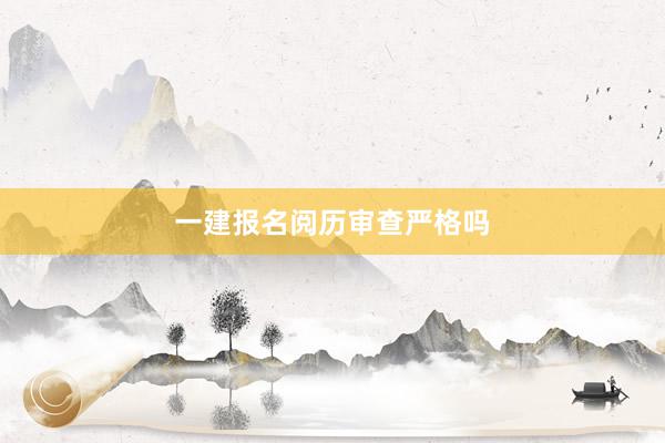 一建报名阅历审查严格吗